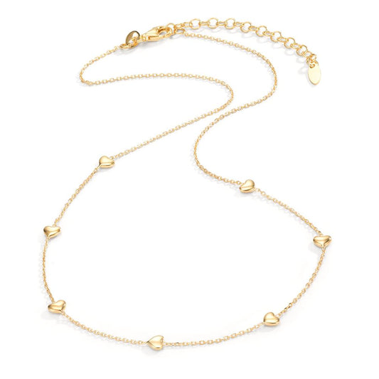 Collar Plata Amarillo Dorado Corazón 40-44 cm