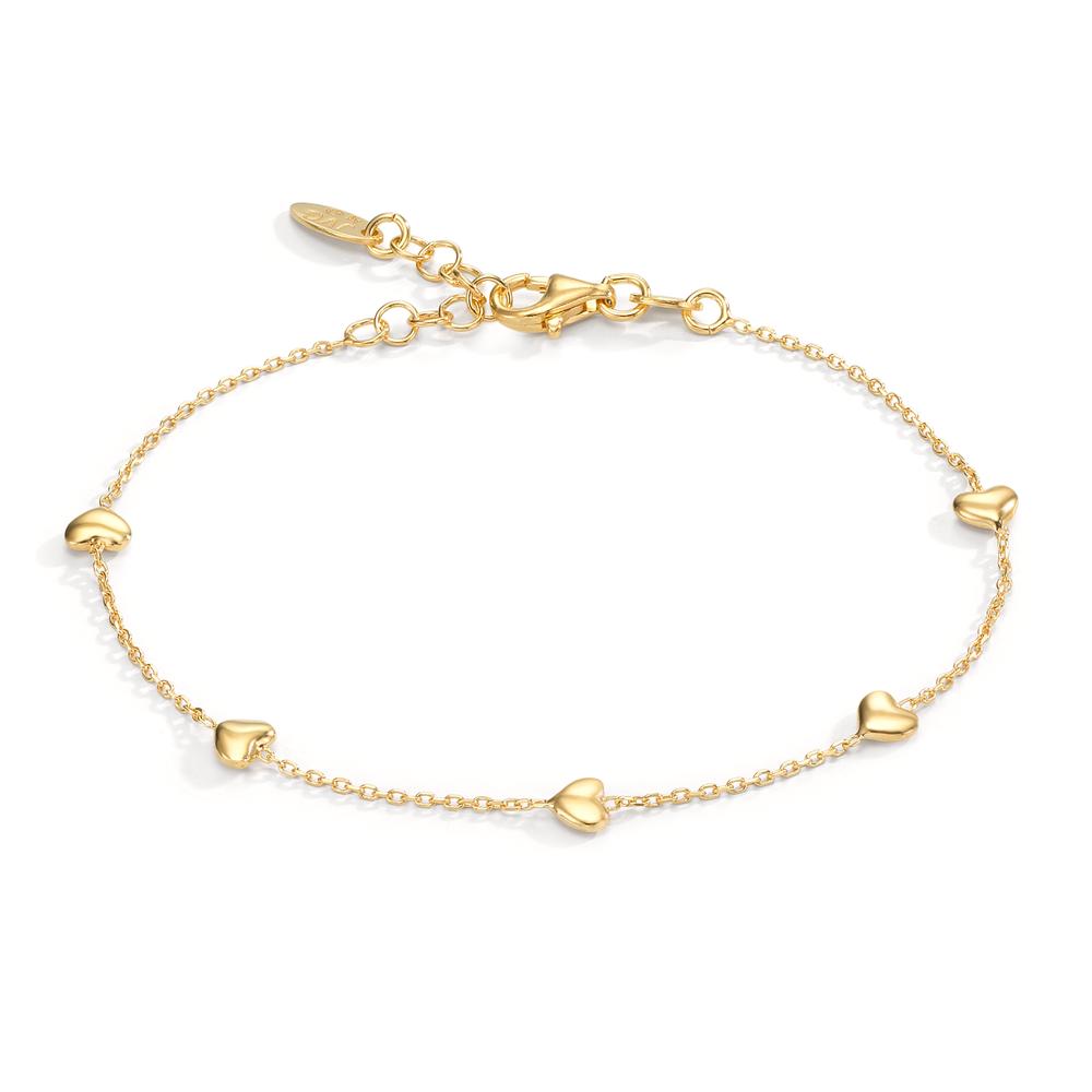 Pulsera Plata Amarillo Dorado Corazón