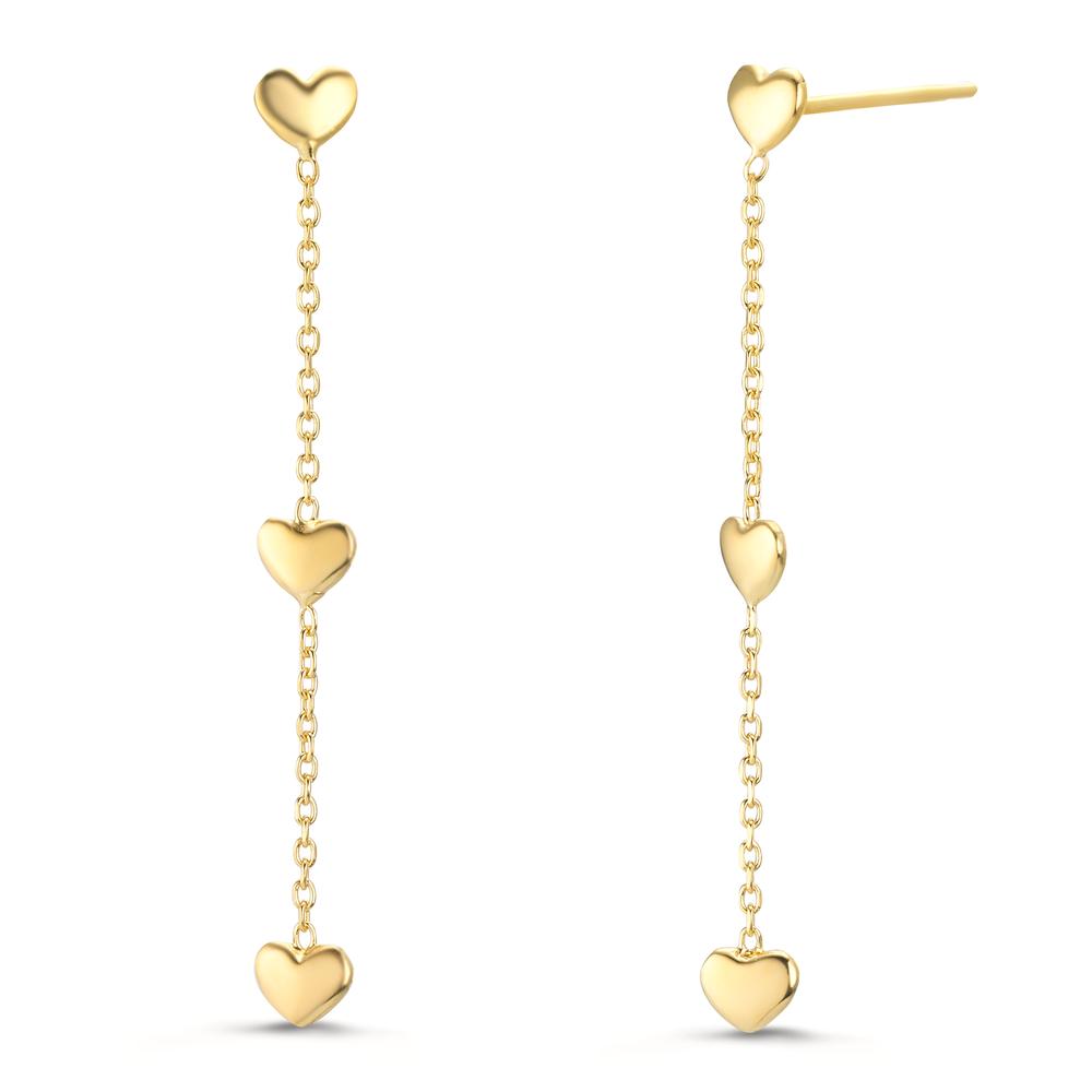 Pendientes Plata Amarillo Dorado Corazón