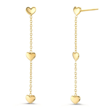 Pendientes Plata Amarillo Dorado Corazón
