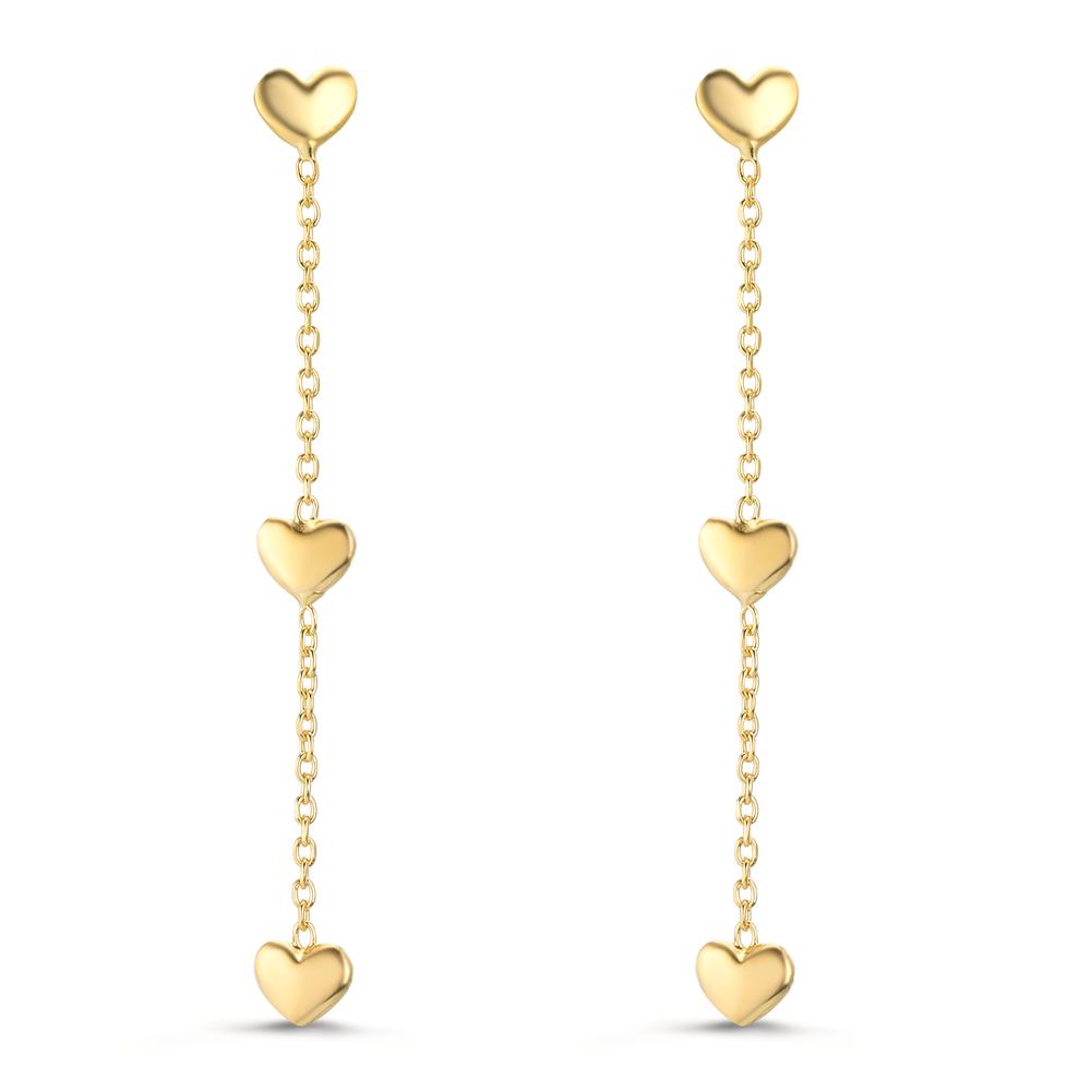Pendientes Plata Amarillo Dorado Corazón