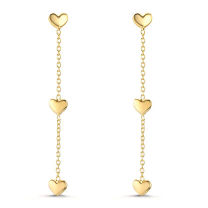 Pendientes Plata Amarillo Dorado Corazón