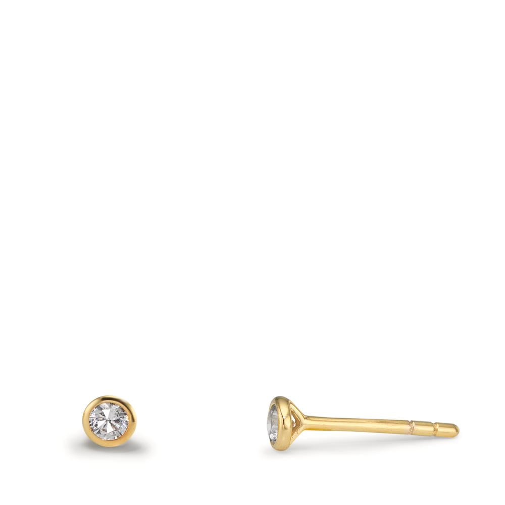 Pendientes Oro amarillo de 375/9K Circonita 2 piedras Ø2.9 mm