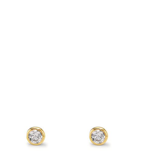 Pendientes Oro amarillo de 375/9K Circonita 2 piedras Ø3.2 mm