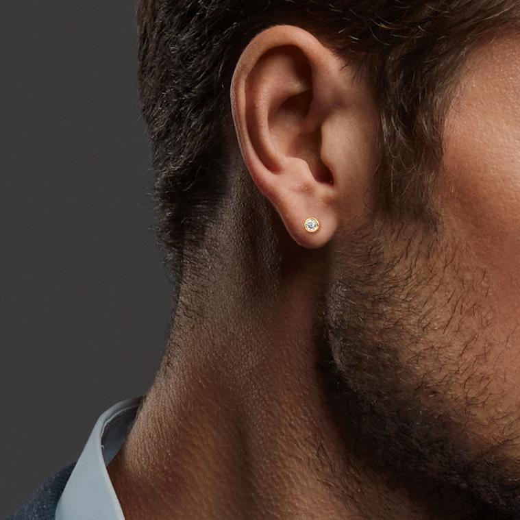 Pendientes Oro amarillo de 375/9K Circonita 2 piedras Ø3.2 mm