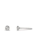 Pendientes Oro blanco de 375/9 quilates Circonita 2 piedras Ø3.2 mm