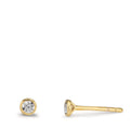Pendientes Oro amarillo de 375/9K Circonita 2 piedras Ø3.5 mm