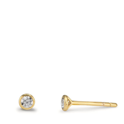 Pendientes Oro amarillo de 375/9K Circonita 2 piedras Ø3.5 mm