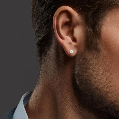 Pendientes Oro amarillo de 375/9K Circonita 2 piedras Ø3.5 mm