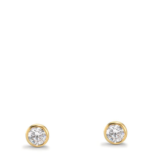 Pendientes Oro amarillo de 375/9K Circonita 2 piedras Ø3.8 mm