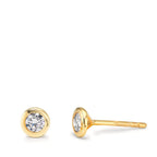 Pendientes Oro amarillo de 375/9K Circonita 2 piedras Ø5 mm