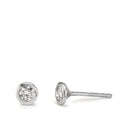 Pendientes Oro blanco de 375/9 quilates Circonita 2 piedras Ø5 mm