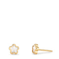 Pendientes 750/oro amarillo de 18 quilates Madre perla Flor Ø4 mm