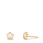 Pendientes 750/oro amarillo de 18 quilates Madre perla Flor Ø4 mm