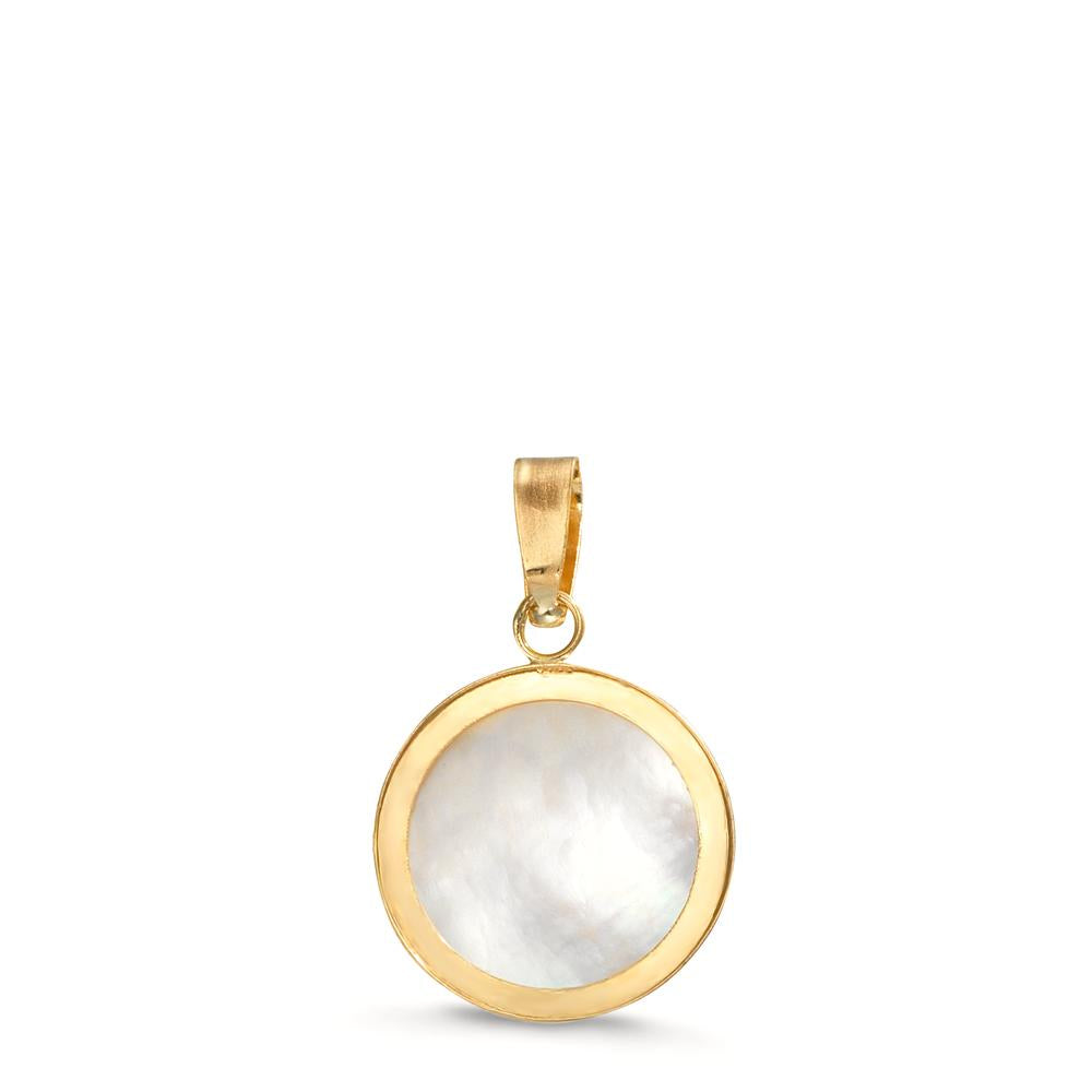 Colgante 750/oro amarillo de 18 quilates Madre perla la flor de la vida Ø10 mm