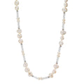 Collar Acero inoxidable Cristal blanco Perla cultivada de agua dulce 90 cm