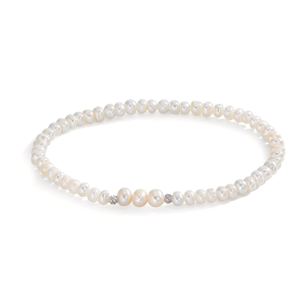 Pulsera Acero inoxidable Perla cultivada de agua dulce 3.5-4 mm 17 cm