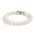 Pulsera Acero inoxidable Perla cultivada de agua dulce 8.5-9 mm 19.5 cm