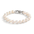 Pulsera Acero inoxidable Perla cultivada de agua dulce 8.5-9 mm 19.5 cm