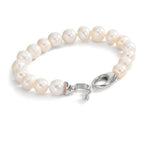 Pulsera Acero inoxidable Perla cultivada de agua dulce 8.5-9 mm 19.5 cm