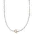 Collar Acero inoxidable Perla cultivada de agua dulce, 4 mm 43 cm