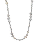 Collar Acero inoxidable Cristal Gris Perla cultivada de agua dulce Gris 90 cm