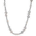 Collar Acero inoxidable Cristal plata Perla cultivada de agua dulce plata 46 cm