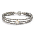 Pulsera Acero inoxidable Cristal Gris Perla cultivada de agua dulce 7-7.5 mm
