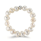 Anillo de dedo Acero inoxidable Perla cultivada de agua dulce, 4.5 mm