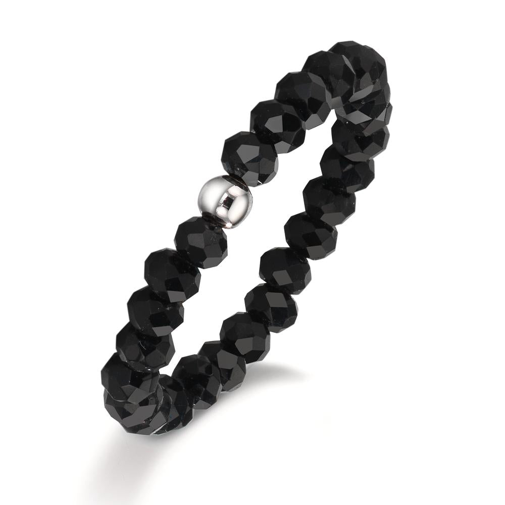 Anillo de dedo Acero inoxidable Cristal negro, 3 mm