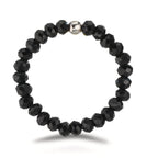 Anillo de dedo Acero inoxidable Cristal negro, 3 mm