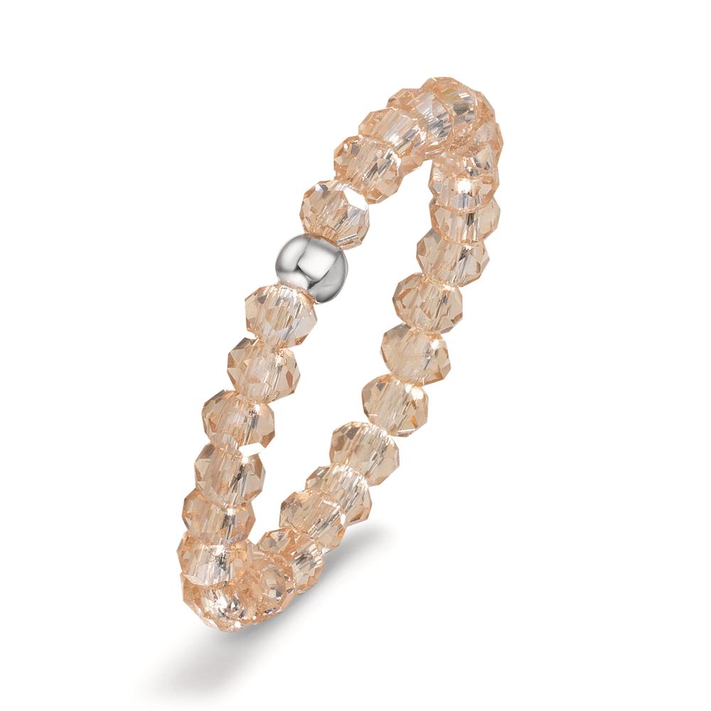 Anillo de dedo Acero inoxidable Cristal champán, 3 mm