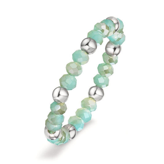 Anillo de dedo Acero inoxidable Cristal turquesa, 3 mm