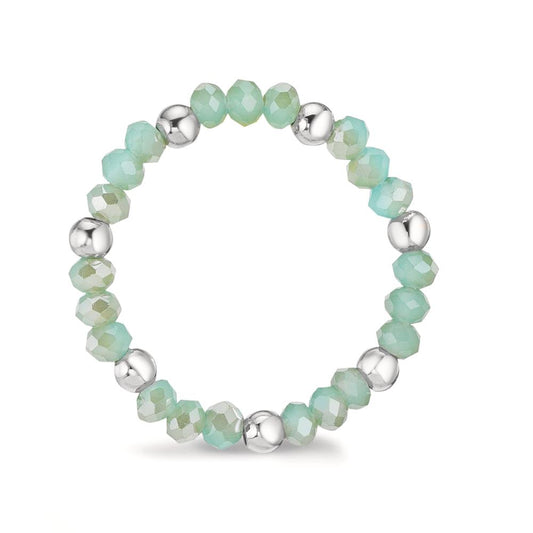 Anillo de dedo Acero inoxidable Cristal turquesa, 3 mm