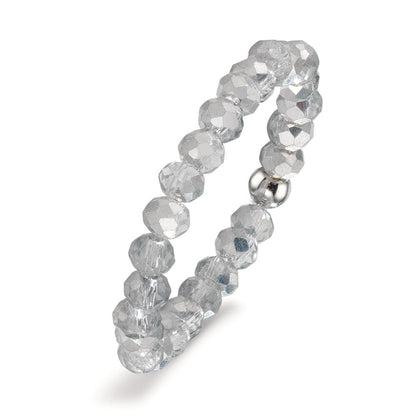 Anillo de dedo Acero inoxidable Cristal plata, 3 mm