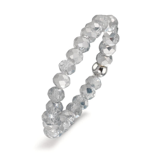 Anillo de dedo Acero inoxidable Cristal plata, 3 mm