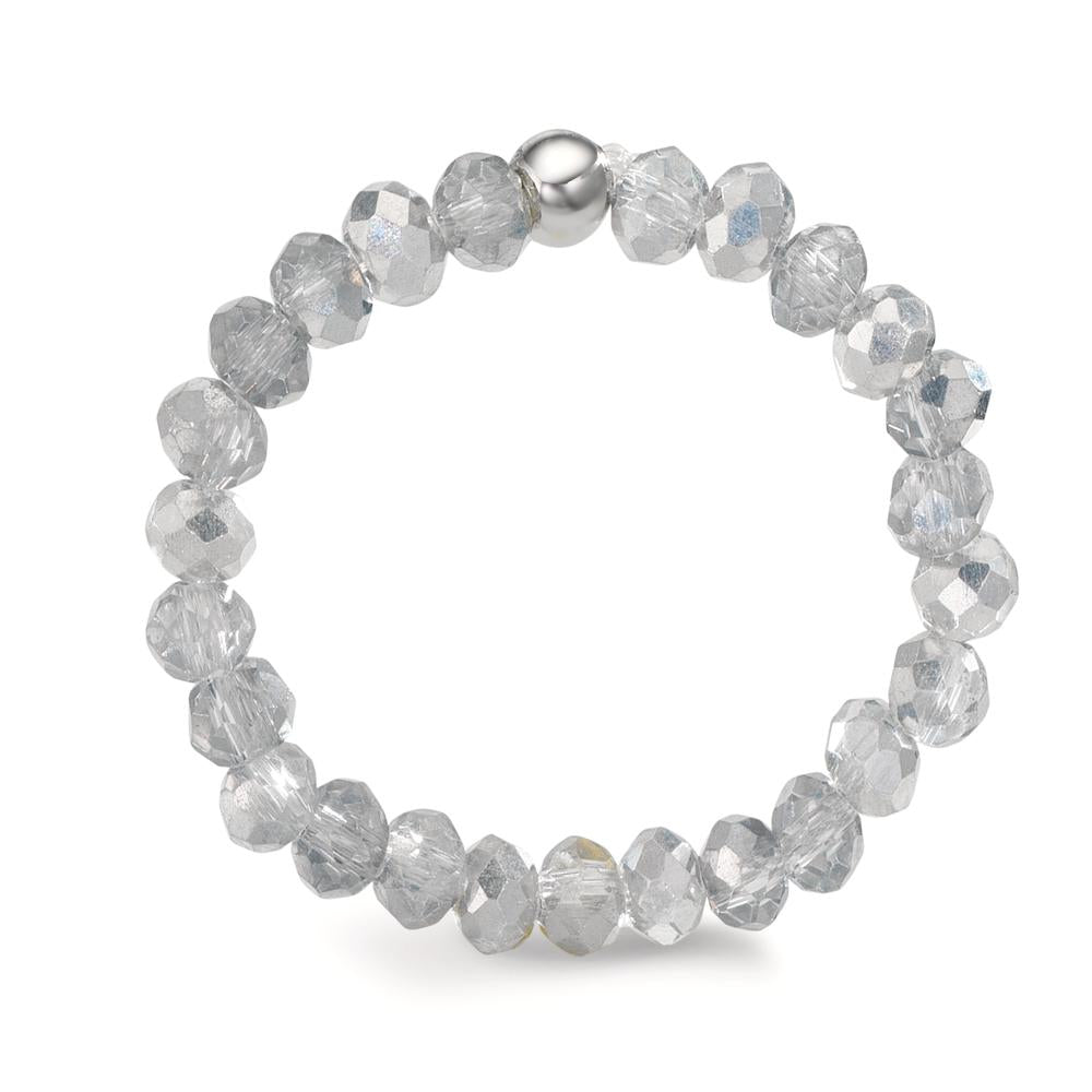 Anillo de dedo Acero inoxidable Cristal plata, 3 mm