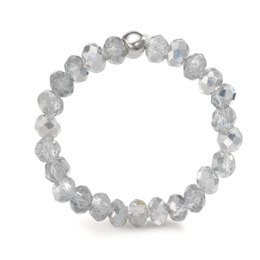 Anillo de dedo Acero inoxidable Cristal plata, 3 mm