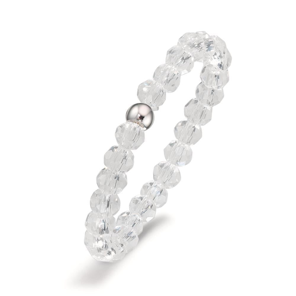 Anillo de dedo Acero inoxidable Cristal blanco, 3 mm