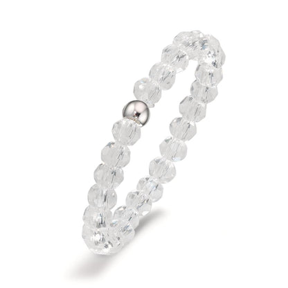 Anillo de dedo Acero inoxidable Cristal blanco, 3 mm