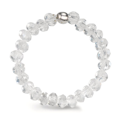Anillo de dedo Acero inoxidable Cristal blanco, 3 mm