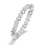 Anillo de dedo Acero inoxidable Cristal blanco, 3 mm