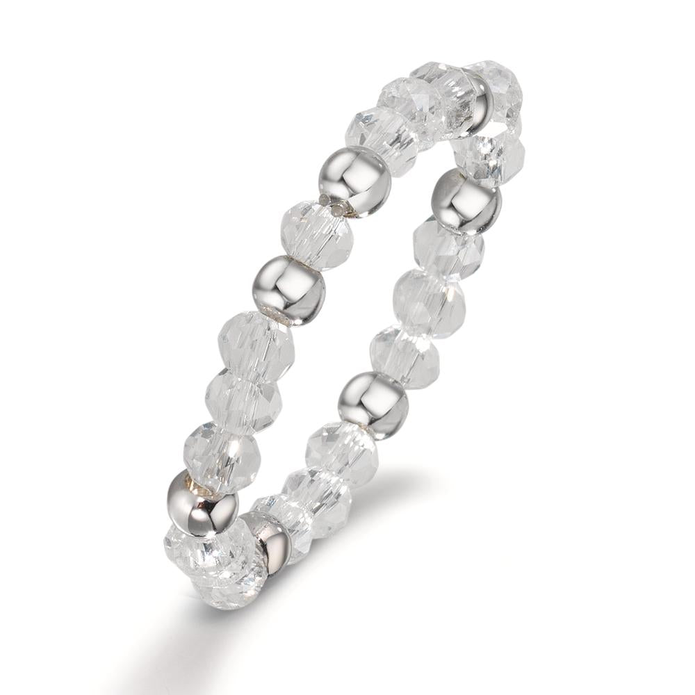 Anillo de dedo Acero inoxidable Cristal blanco, 3 mm