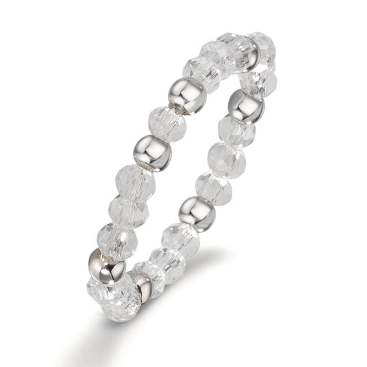 Anillo de dedo Acero inoxidable Cristal blanco, 3 mm