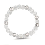 Anillo de dedo Acero inoxidable Cristal blanco, 3 mm
