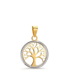 Colgante Oro amarillo de 585/14 kt. Bicolor árbol de la vida Ø12.5 mm