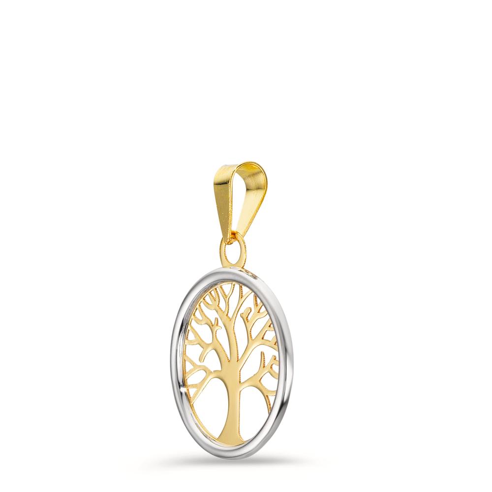 Colgante Oro amarillo de 585/14 kt. Bicolor árbol de la vida Ø12.5 mm