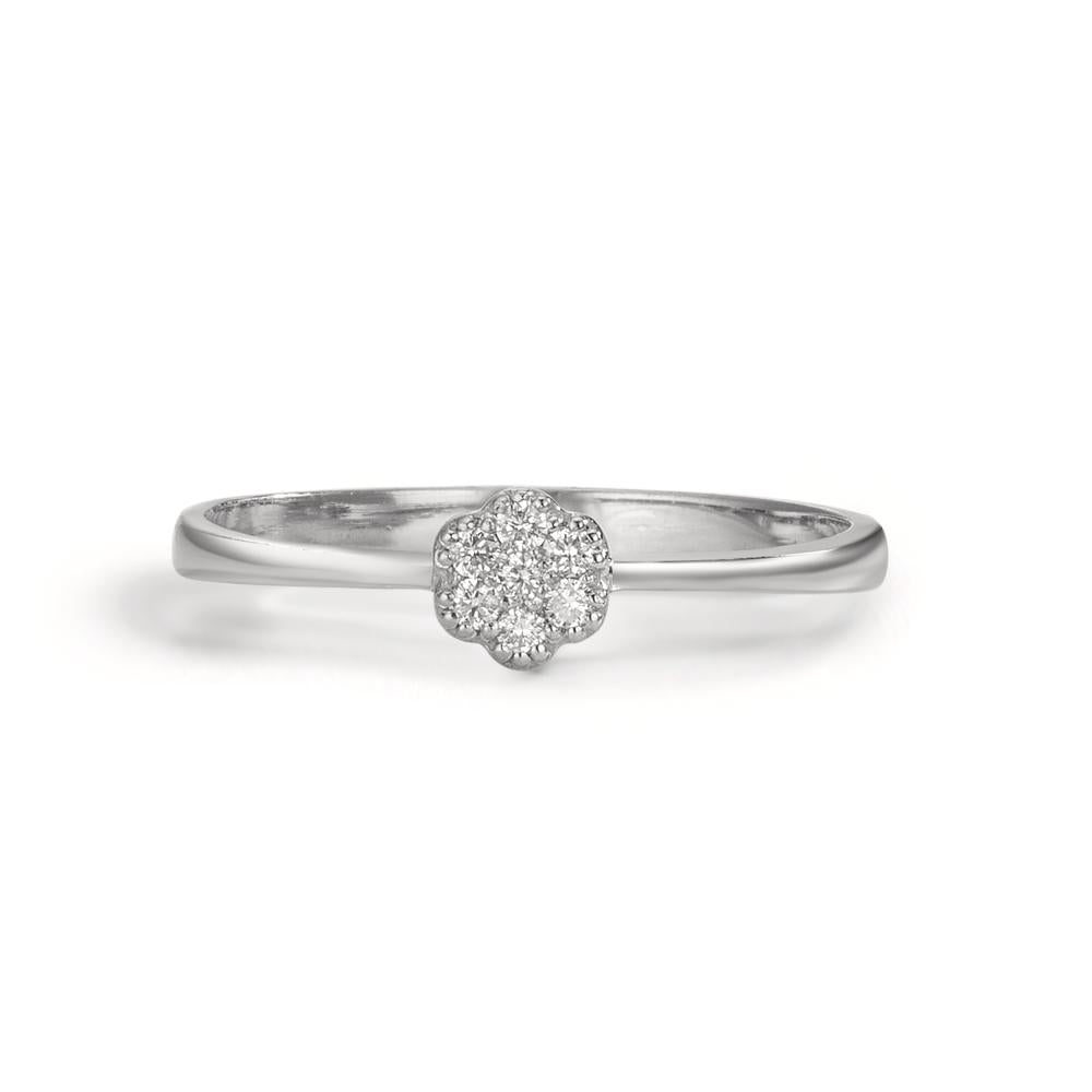 Anillo de dedo 750/oro blanco de 18 quilates Diamante 0.06 ct, 7 piedras, w-si