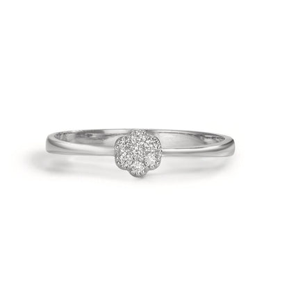 Anillo de dedo 750/oro blanco de 18 quilates Diamante 0.06 ct, 7 piedras, w-si
