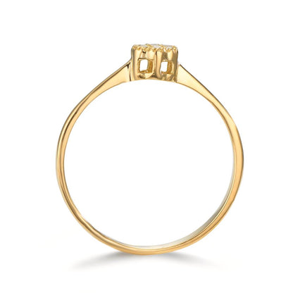 Anillo de dedo 750/oro amarillo de 18 quilates Diamante 0.06 ct, 7 piedras, w-si